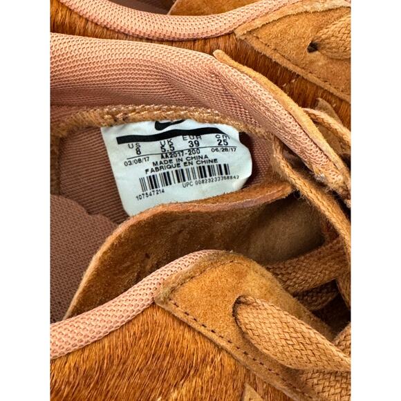 *rare* NIKE Women’s 8 Blazer Low Sneakers  Brown Pony Hair Leather Retro Casual - Picture 3 of 9